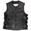 Women's Zip-Up Tactical Leather Vest