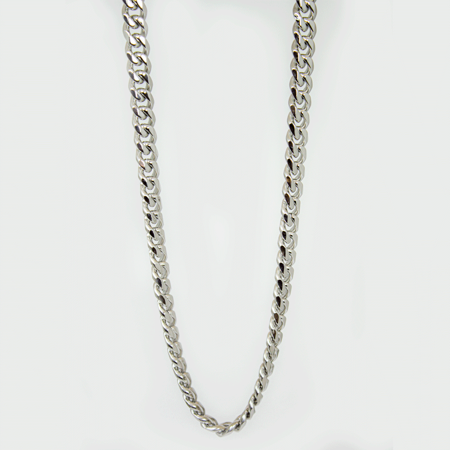 Men’s 24" Stainless Steel Curb Chain Necklace. Heavy-Duty Polished Biker Link