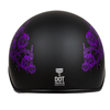 VOSS 707FRP Black Skull and Rose Half Helmet with Peak