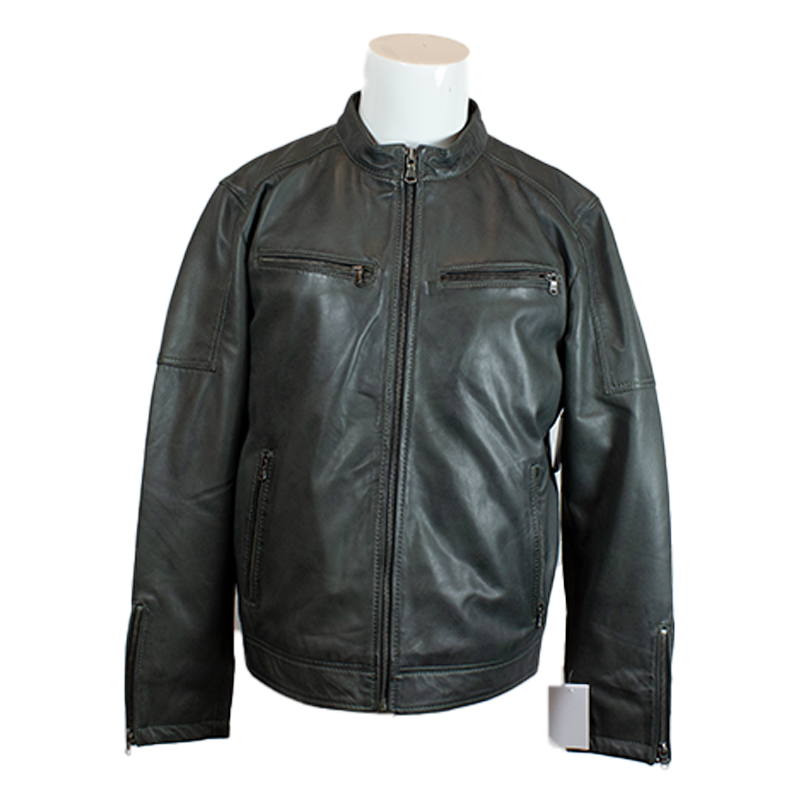 BOL Men's Waxed Sheep Prime Leather Jacket