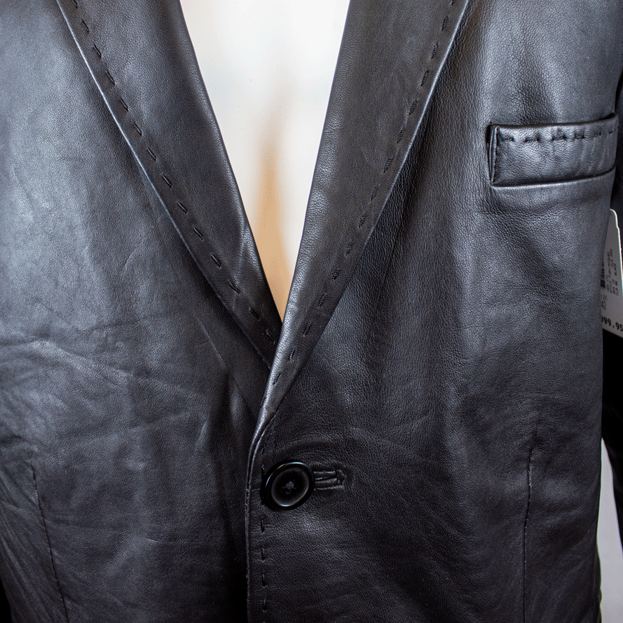 Men's Blazer Stitched Leather Jacket