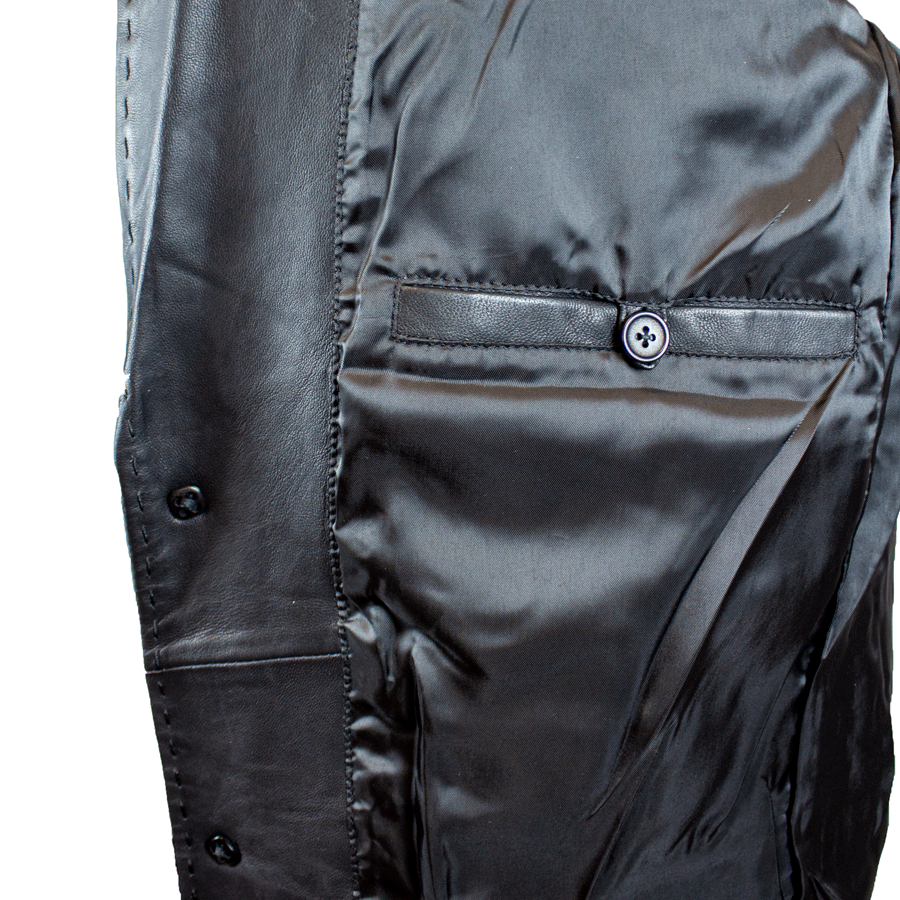 Men's Blazer Stitched Leather Jacket