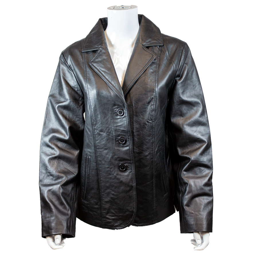 Women's Blazer Stitched Leather Jacket