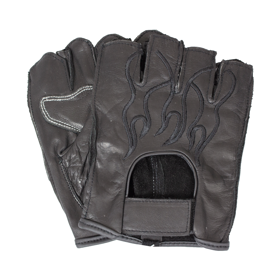 Open Road Men's Leather Finger-less Gloves