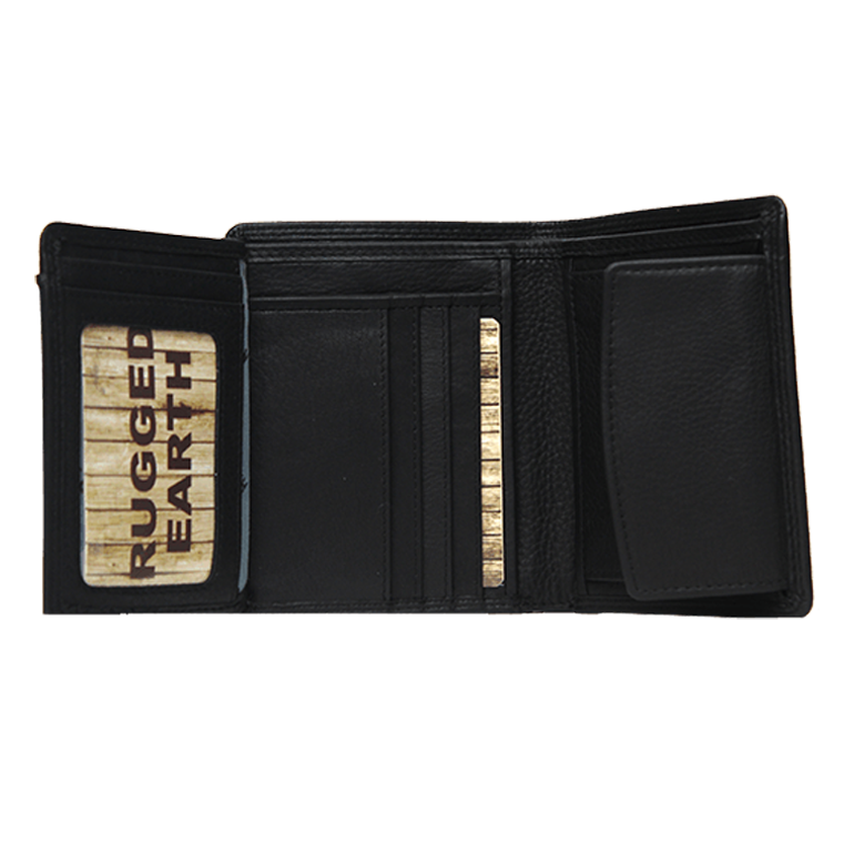 Rugged Earth Men S Leather Wallet With Coin Pocket Boutique Of Leathers Open Road