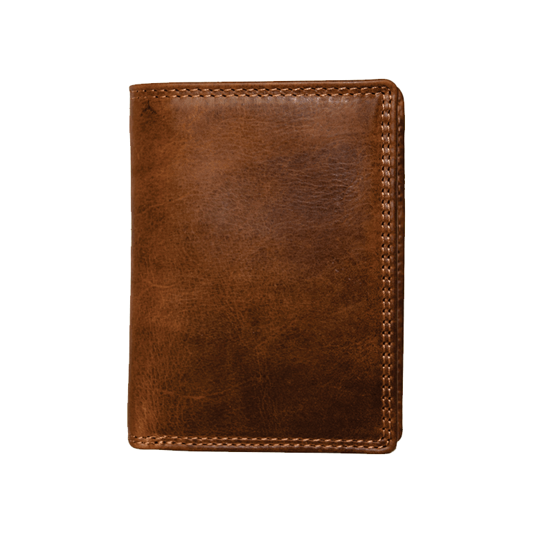 Rugged Earth Men's Trifold Leather Wallet with Zip Coin Pocket