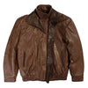 Men's Double Collar Leather Bomber Jacket