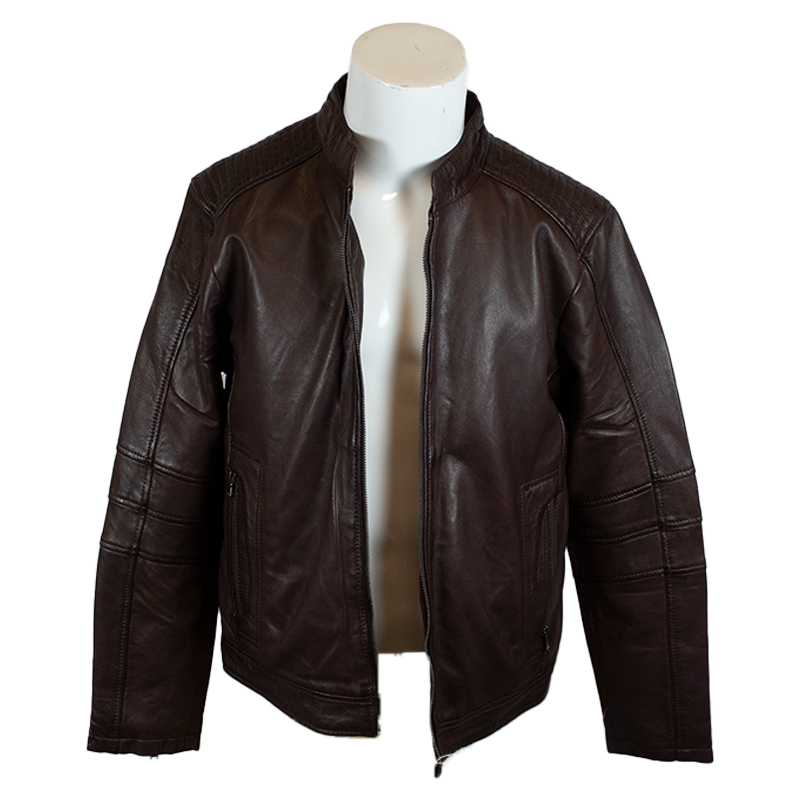 BOL Men's Classic Zip up Leather Jacket