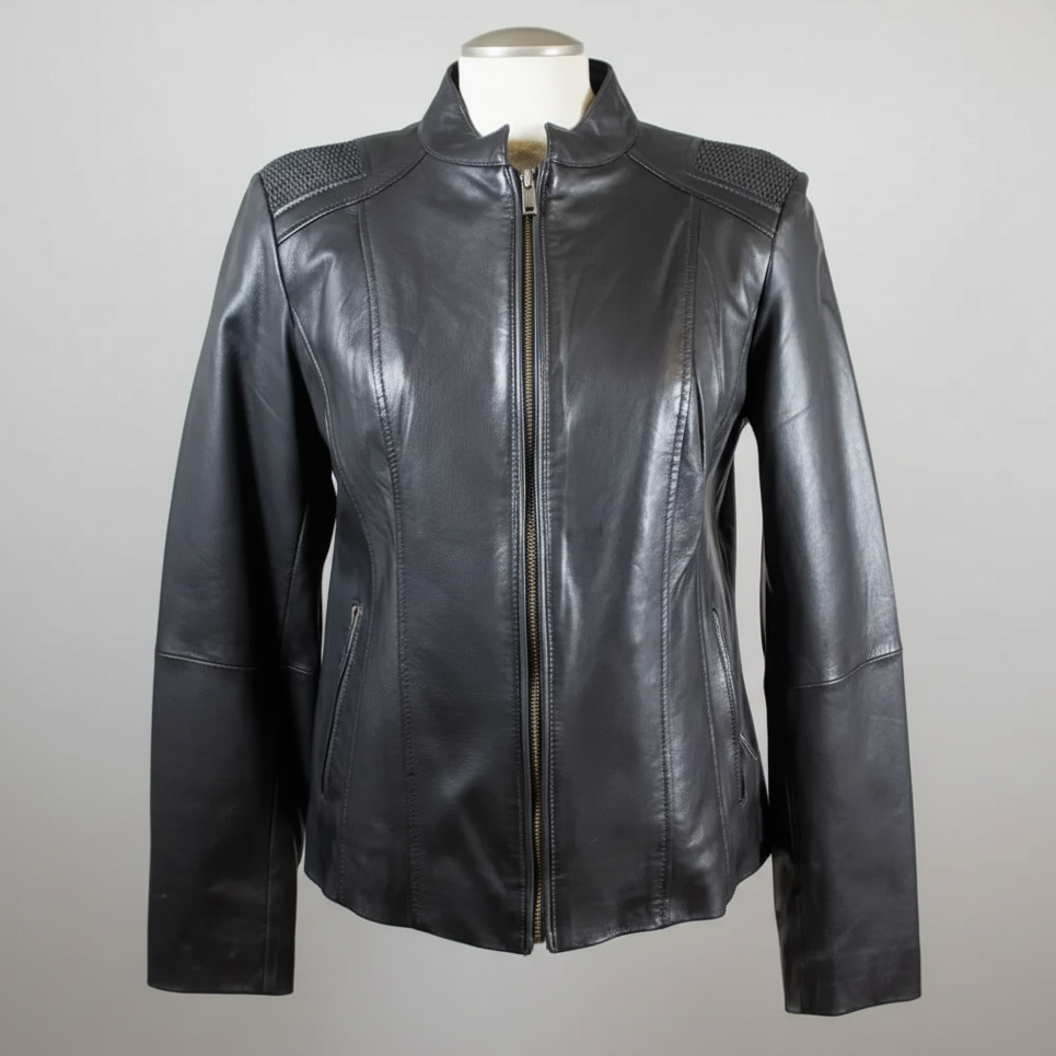 BOL Women's Basket Weave Accent Leather Jacket - Boutique of Leathers/Open Road