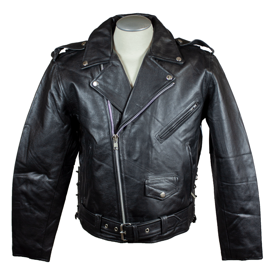 Open Road Men's Classic Leather Motorcycle Jacket