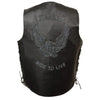 Milwaukee Leather Men's Side Lace Live to Ride Vest w/ Flying Eagle