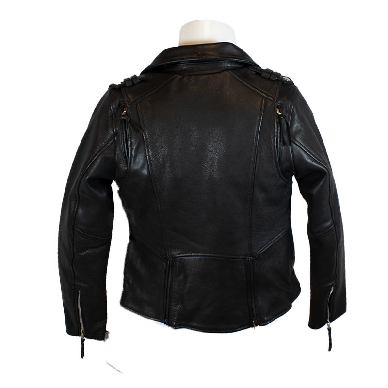 BOL Women's Leather Biker Jacket with Adjustable Belt