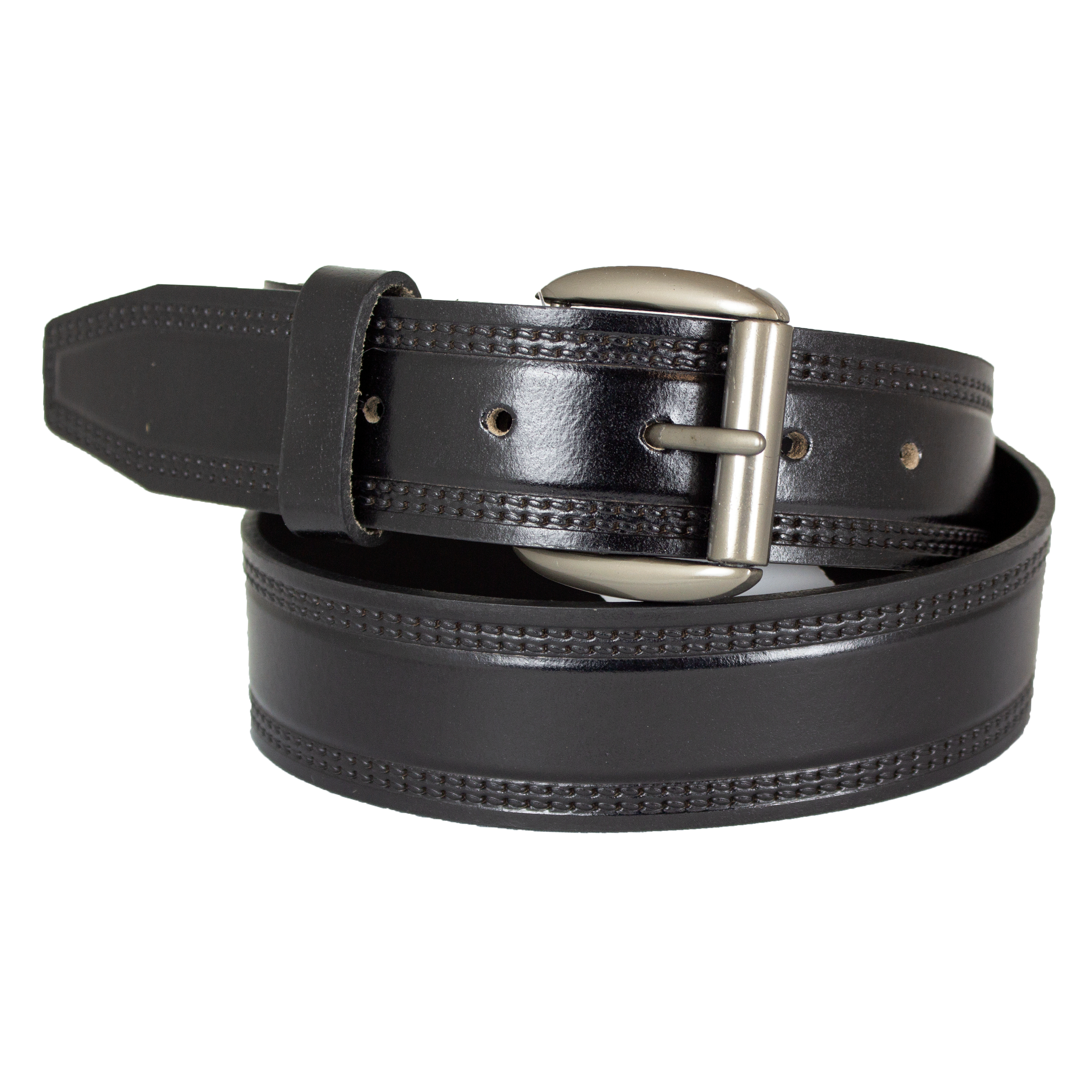BOL Men's Double Stitch Removable Buckle Leather Belt