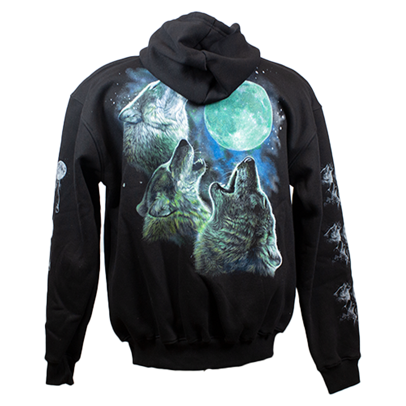 J L Imports Men s Howling Wolves Zip Up Hoodie