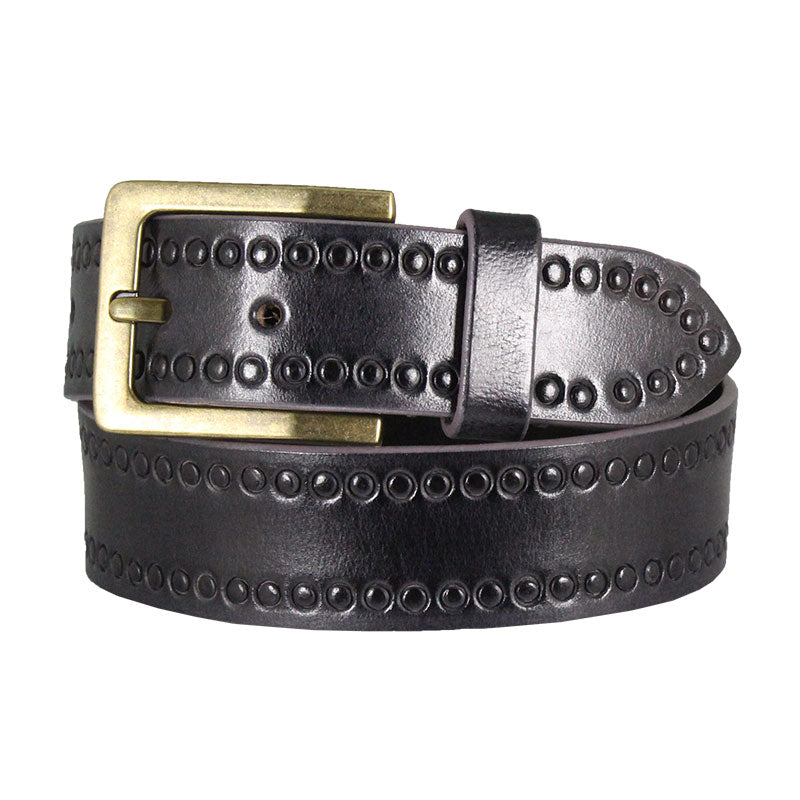Women's Circle Tooled Leather Belt