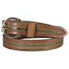 Women's Floral Tooled Multi-Tone Leather Belt