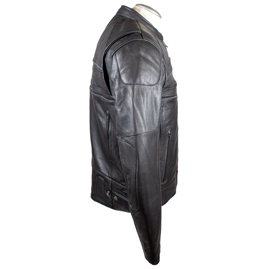 Open Road Men's Leather Armored Riding Jacket