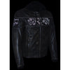 Milwaukee Leather Men's Distressed Brown Crossover Scooter Jacket w/ Reflective Skulls