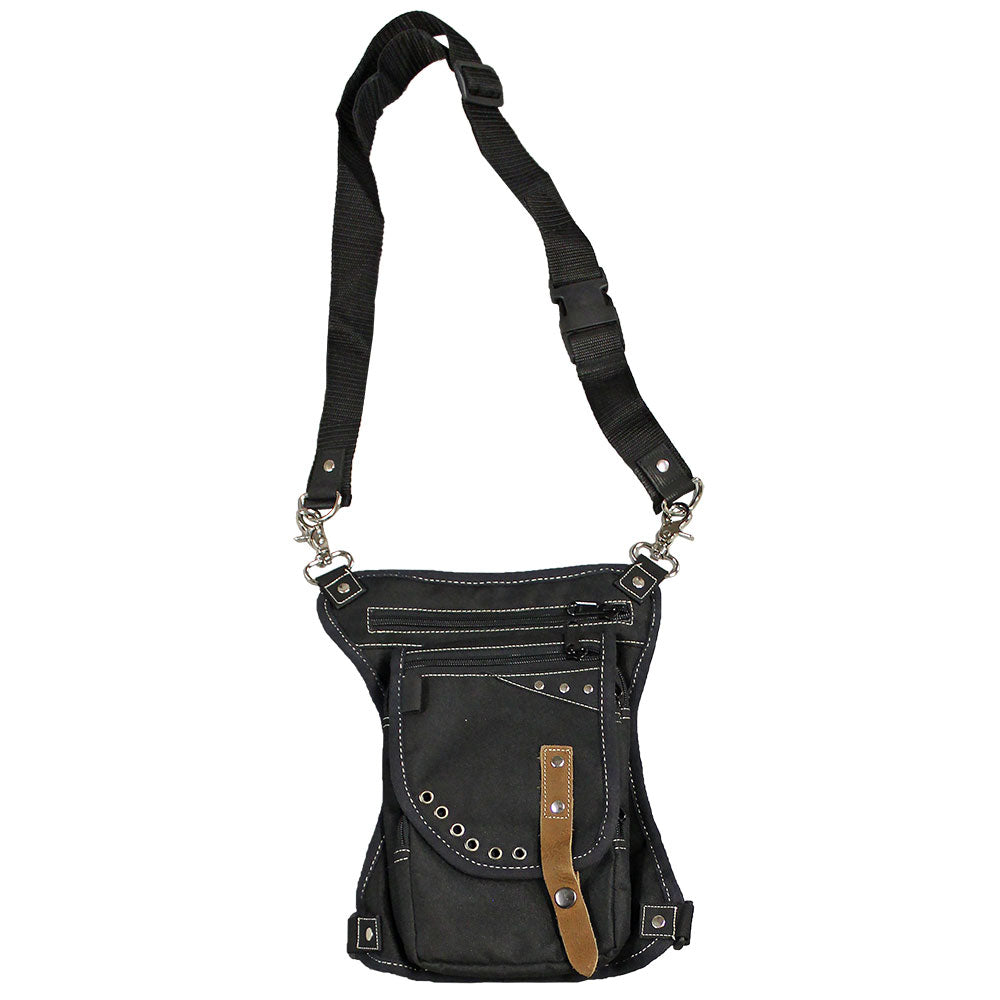Grommet Detail Thigh Bag with Waist Belt