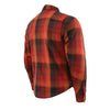 Milwaukee Leather Men's Red & Orange Armored Flannel Biker Shirt w/ Reinforced Fibers