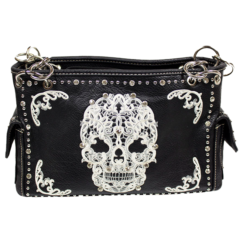 Montana West Sugar Skull Embroidered Handbag