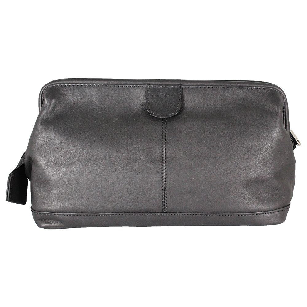 Structured Leather Toiletry Bag
