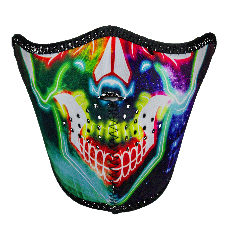 Multi Color Skull Neoprene Half Mask