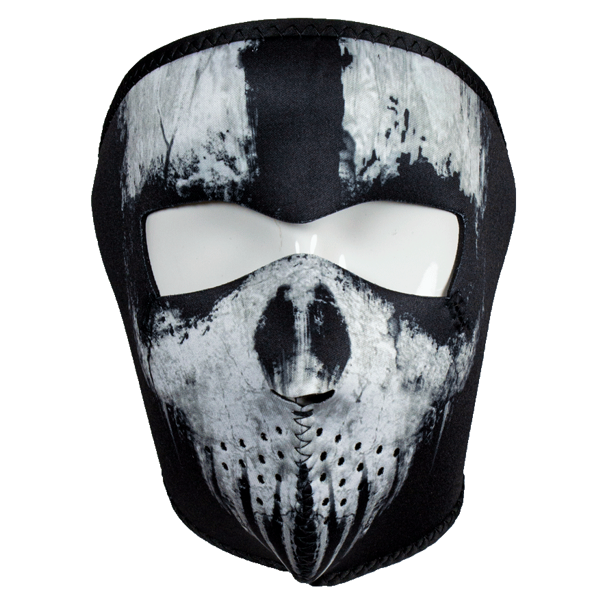 Full Face Black Skull Neoprene Half Mask