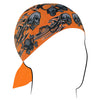 ZANheadgear Orange Tribal Skull Cap