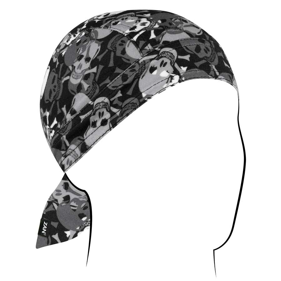 ZANheadgear Black and White Skull Pattern Skull Cap
