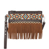 Montana West Embroidered Aztec Fringe Collection Crossbody/Wristlet
