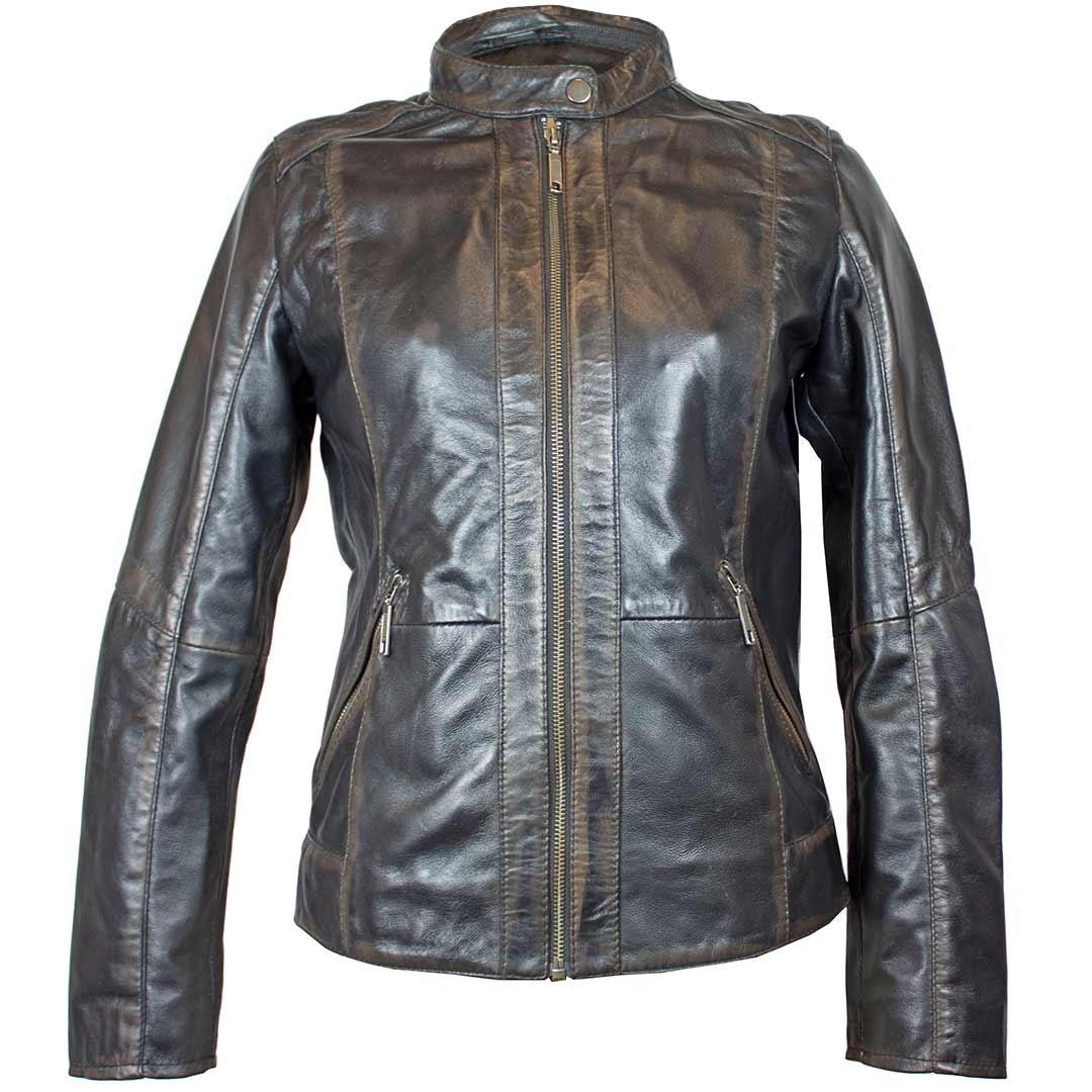 Plonge Leathers Women's Hoodie Insert Leather Jacket