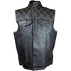 West Coast Leather Men's Contrast Quilt Stitch Leather Vest